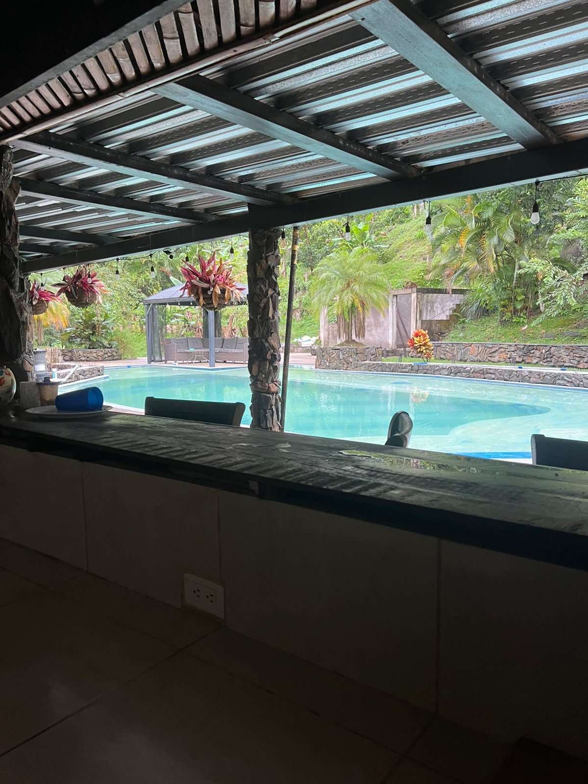 Poolside from the bar stools